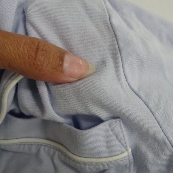 Amazon Essentials Light Blue Pajama Set Women Size M Button Up Top & Pants FLAW - Picture 15 of 16